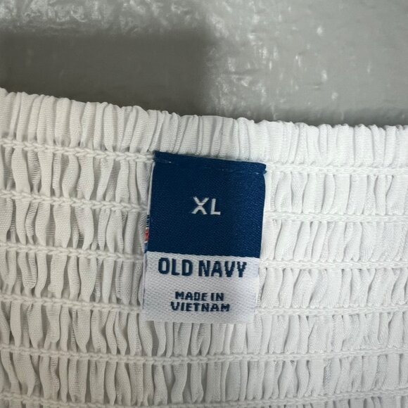 Old Navy Trapeze Milkmaid Top Size XL Calla Lily White Eyelet - Picture 2 of 9